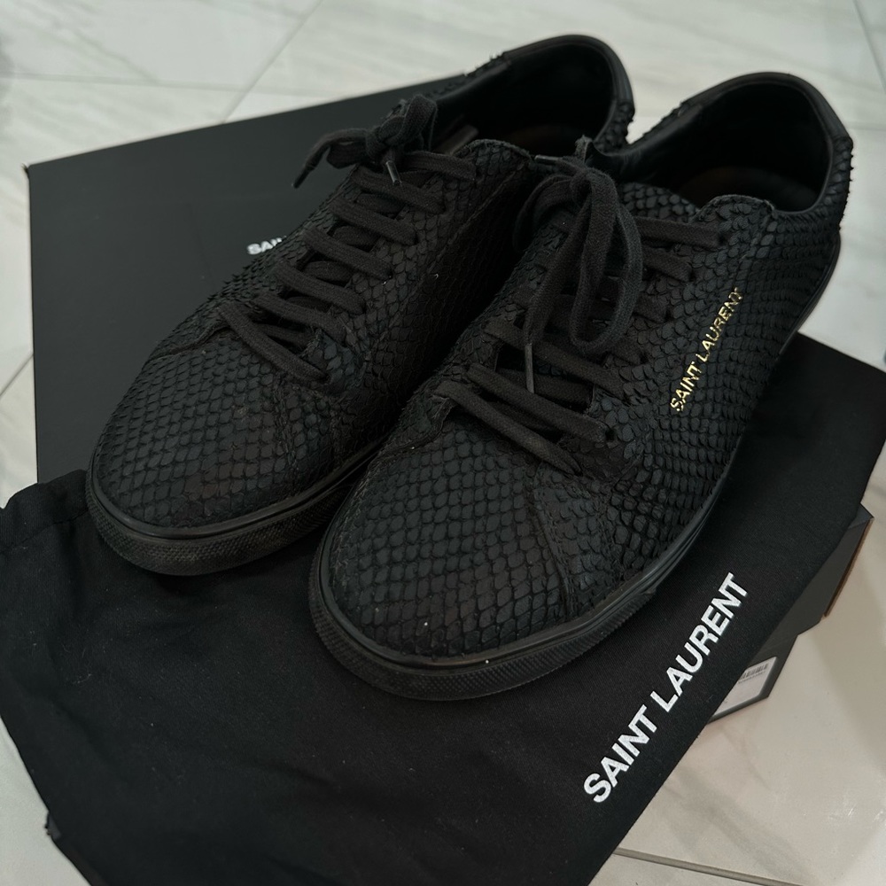 Men’s Saint Laurent Black Python Sneakers (41) - Picture 4 of 4